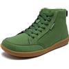 HOBIBEAR Scarpe mid-top a piedi nudi Scarpe da ginnastica unisex con punta larga in tela Scarpe da passeggio per esterni con lacci Zero Drop