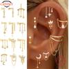 CANNER 1PC 925 Sterling Silver Stella a otto punte CZ Orecchino penetrante per le donne Ins Nappa Catena Orecchino Della Vite Prigioniera Del Partito Gioielleria Raffinata