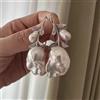 RWBUY Splendidi orecchini di perle bianche barocche con perle naturali Nanyang AAA da 6-15 mm T 925