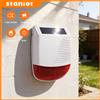 staniot Sirena Staniot ad Alto Decibel per Esterni, 433Mhz Wireless, Solare, Impermeabile, Sistema di Allarme Domestico, 1000mAh, Dispositivi Smart Home