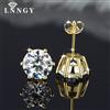 Lnngy Orecchini a lobo con moissanite colore D da 0,5-3 carati, placcati oro 14k, con diamanti imitazione creati in laboratorio, per donna e ragazza, gioielli