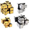 SENGSO Mirror Magic Cube 2x2 3x3 4x4 Cubo Magico Dorato Argento Professionale Puzzle di Alta Qualità Giocattoli per Bambini