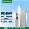 UGREEN, cavo USB Type-C a Type-C da 60 W, ricarica rapida PD, rivestimento in silicone, compatibile con Apple iPad, iPhone 18, Macbook, caricabatterie USB-C, Android, disponibile in versione corta e