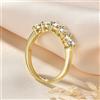 Lnngy Anello certificato Lnngy con cinque pietre da 4 mm in moissanite, anelli per anniversario a mezza eternità in oro 14 carati per donna, gioielli da festa, regalo