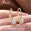 Lnngy Orecchini con diamanti Moissanite certificati GRA scintillanti di Lnngy per donna, orecchini a cerchio con pietra singola da 6,5 mm in oro 14 carati