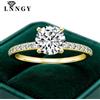 Lnngy Anello solitario con moissanite certificata Lnngy da 8 mm e 2 ct, anelli di fidanzamento in oro 14 carati per donne, gioielli per feste di matrimonio, regalo