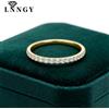 Lnngy Anello a mezza eternità in moissanite certificato Lnngy da 2 mm, anelli di fidanzamento impilabili in oro 14 carati per donna, gioielli da matrimonio, regalo