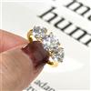 IOGOU Anello IOGOU in Oro 14k con Tre Pietre, Moissanite Rotonda Certificata Colore D 8mm e 6.5mm, Gioielli per Fidanzamento e Matrimonio per Donne
