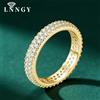 Lnngy Anello Eternity Certificato Lnngy a Doppia Fila con Moissanite da 1,3 mm, Anelli di Fidanzamento Scintillanti con Diamanti da Laboratorio per Donna, Gioielli da Matrimonio, Regalo