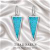 Thaddaeus Orecchini pendenti triangolari turchesi, nuovo stile europeo, gioielli raffinati per donna, regalo classico in argento sterling 925