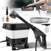 NONE Idropulitrice Elettrica ad Alta Pressione 50 Bar con Serbatoio Pieghevole da 13L per Pulizia Auto, Giardino, Biciclette e Mobili