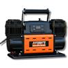NONE Compressore portatile a due cilindri per pneumatici, 12V, 350L/min, 150PSI con display LCD intelligente, arresto automatico e borsa rinforzata.