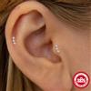 CANNER Piercing per l'orecchio in argento sterling 925 con rivetto e zirconi a testa piatta, per donna, gioielli geometrici a forma di occhi di cavallo, regali di compleanno per feste