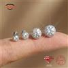 canner Orecchino a lobo CANNER 1PC scintillante con moissanite rotonda da 0,03-1,2 carati colore D in argento sterling 925 per donna, idea regalo