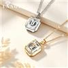 Lnngy Collana con pendente solitario in moissanite taglio smeraldo scintillante Lnngy, collane con diamanti da laboratorio 8x10 mm per donna, regalo di gioielleria