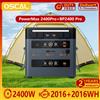 Oscal PowerMax 2400Pro Stazione di Alimentazione Portatile + BP2400 Pro, 3500+ Cicli LiFePO4, Ricarica Rapida 1.2H, 2400W, 2016+2016WH, per Campeggio e Casa