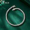 Lnngy Bracciale tennis Lnngy 3MM 0.1CT con moissanite incastonata per donna, squisito bracciale gioiello con diamanti da laboratorio rotondi a bolle, placcato oro 14K