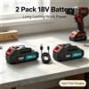 NONE Confezione da 2 batterie di ricambio da 18V 3000mAh per utensili Makita a batteria da 18V con porta di ricarica Type-C. Per l'uso con gli utensili elettrici del nostro negozio.