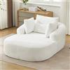 Chaise longue oversize in corduroy - Poltrona moderna imbottita con braccioli e cuscini, comoda area lounge per il soggiorno