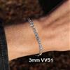 Alinoya Bracciale Tennis in Moissanite Certificato VVS1 Nuoya, Larghezza 3/5MM, Supera il Test del Diamante GRA, Gioielli Hip Hop per Uomo e Donna