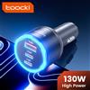 toocki Caricabatterie per Auto Toocki 130W PD 100W PPS SFC2.0 Ricarica Rapida USB Tipo C per iPhone 17 16 15 Samsung S26 S25 Tablet Laptop