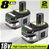Batteria al Litio ad Alte Prestazioni RYOBI ONE+ 18V 8.0Ah a Bassa Autoscarica, Compatibile con Tutti gli Utensili P104 P107 P108 RB18L50 RB18L20
