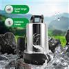 NONE Pompa sommersa da 160W 12V, portata massima 6000L/h, altezza massima 10m, pompa per acqua in acciaio inossidabile DC con 3 misure di uscita intercambiabili 25mm 40mm 50mm per laghetti, acquari e