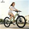 AIVA FAITH24, mountain bike con telaio rigido da 24 pollici, 7 velocità, bicicletta per adolescenti e adulti, telaio in alluminio leggero, forcella ammortizzata, freni a disco anteriori e posteriori.