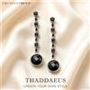 Thaddaeus Orecchini pendenti Stella nera, stile europeo Karma Buon gioielli di moda Regalo della Boemia per le donne in argento sterling 925