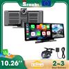 srnubi Lettore multimediale universale per auto Srnubi da 10,26 pollici, con supporto per telecamera posteriore, 5G WIFI, FM, AUX, Android Auto e CarPlay, Bluetooth 5.0, compatibile con smartphone Apple e