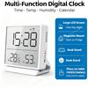NONE Sveglia digitale magnetica, con ampio schermo LCD, indicazione di temperatura, umidità e data, orologio digitale da scrivania o da fissare al frigorifero, termometro e igrometro per interni, ideale