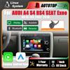 AUTOTOP Schermo multimediale Linux da 7 pollici con CarPlay wireless e Android Auto, compatibile con Audi A4, S4, RS4, SEAT Exeo B6, B7, B8 (2002-2008), sistema di navigazione GPS, Bluetooth, telecamera per