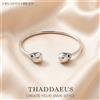 Thaddaeus Bracciale rigido con teschio stile europeo moda Karma Rebel gioielli regalo per donna uomo nuovissimo argento sterling 925
