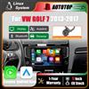 AUTOTOP Schermo multimediale Linux da 9 pollici con CarPlay wireless e Android Auto per Volkswagen VW Golf 7 2013-2017, Bluetooth, DSP, touchscreen, mirroring dello schermo, telecamera posteriore, autoradio.