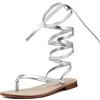 QUEEN HELENA Sandali Infradito alla Schiava Bassi con Lacci Casual Donna Y3008