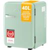 TZS First Austria - Mini Frigorifero Retrò 40L silenzioso - Piccolo Minifrigo design vintage con luce interna e 2 scomparti porta - Minibar per campeggio, ufficio, camera da letto e hotel - menta