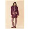 NOIDINOTTE VESTAGLIA DONNA IN ECO PELLICCIA GE003177 NOI DI NOTTE BURGUNDY