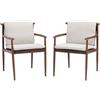NATERIAL Poltrona da giardino con cuscino beige e braccioli Retro NATERIAL, struttura in alluminio marrone seduta in rattan sintetico marrone, L 60 x H 82.5 x P 66 cm, set da 2 pezzi