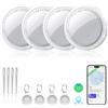 QCOQ Air Tracker Tag 4 pezzi Bianco Compatibile con Apple Dov'è (solo iOS) | Bluetooth Trova Oggetti, Smart Tracker Localizzatore e Bagagli/Valigie/Portafogli, Chiavi Tag Tracking, Batteria Sostituibile