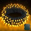 Buudala Luci Albero Di Natale a Batteria, 5M 50 LED Stringa Luci Impermeabile con Scatola Batteria Verde Scuro - 8 Modalità, Timer, Bianco Caldo per Interni/Esterni, Festa, Giardino, Natale