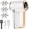 WiredLux Levapelucchi Elettrico WiredLux - Levapelucchi Ricaricabile per Vestiti e Mobili - 3 Velocità Regolabili, Spazzola a 6 Lame, Display a LED, Ricarica USB (Bianco)