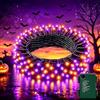 Buudala Luci Halloween a Batteria 5M 50 LED,IP44 Impermeabile con Portabatterie | 8 Modalità + Timer 6H, Arancione/Viola per Interni/Esterni, Natale, Giardino, Feste