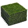 Outsunny Tappeto erboso sintetico artificiale Set di 10 piastrelle 30 x 30 cm spessore comfort 3 cm ad incastro verde
