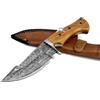 COLTELLO ARTIGIANALE LAMA FISSA IN ACCIAIO DAMASCO COLLEZIONE CACCIA LEGNO