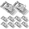 SOPOTUTU Clip a Molla per Faretti Incasso, 2 Fori, 10 Pezzi Argento | Metallo, Fissaggio Sicuro al Soffitto, per Fori e Retrofit Led, Finitura Elegante