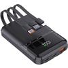 YOOSANG Power Bank 10000mAh PD 22,5W QC4.0 Ricarica Rapida Uscite USB C con Cavi di Ricarica Rapida Integrati Caricabatterie Portatile Batteria Compatibile con iPhone Samsung Google Pixel LG (nero)