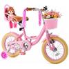 VEVOR Bicicletta per Bambine 14 Pollici Principessa Rosa, per 3-5 Anni, con Rotelle, Sella Regolabile, Freno Anteriore e Contropedale Posteriore, Cestino, Seggiolino per Bambola e Telaio in Acciaio