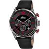 LOTUS Orologio Uomo Analogico in Pelle Nero | Movimento al Quarzo, Cronografo, Calendario, Vetro Minerale ad Alta Resistenza, Impermeabile 10 ATM 18687/6 Chrono