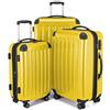 Hauptstadtkoffer ALEX Set di 3 Valigie - Bagaglio a Mano 55 cm, Valigia Media 65 cm e Valigia Grande 75 cm, Rigide ABS/PC, Lucchetto TSA, Giallo