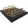 Italfama Set Scacchi Metallo 48cm Tavola Pelle Sintetica con Dama e Backgammon